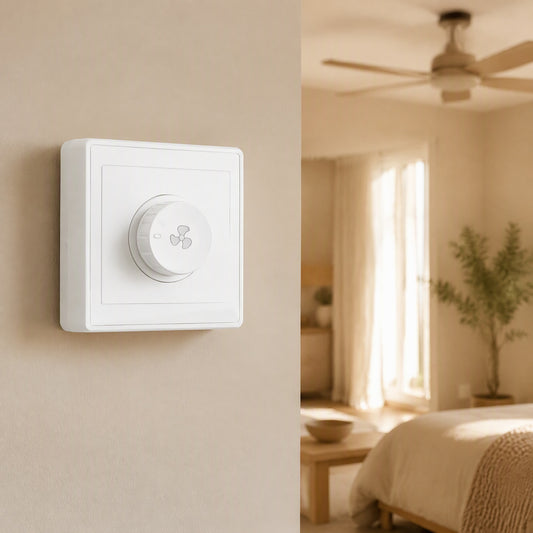Fanflow™ Ceiling Fan Speed Control Switch in a calm home setting