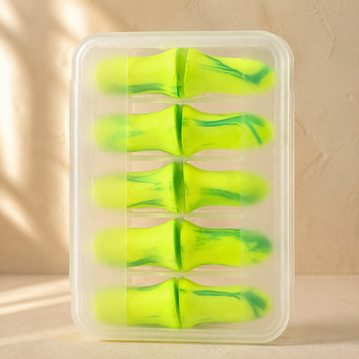 Dozecush™ Sponge Sleep Earplugs, material and detail close-up