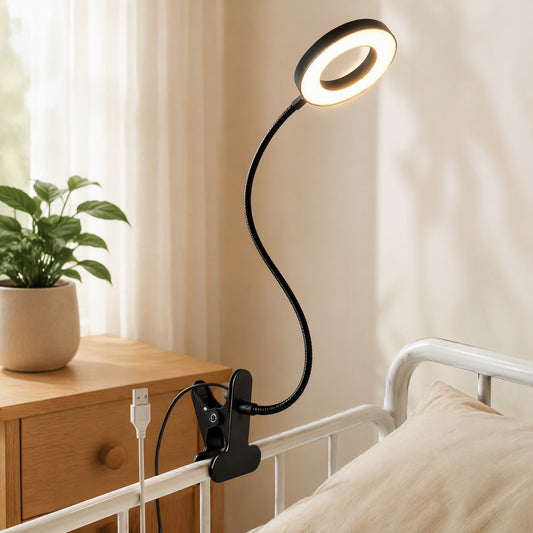 Deskhalo™ 90mm LED Desk Lamp in a calm home setting