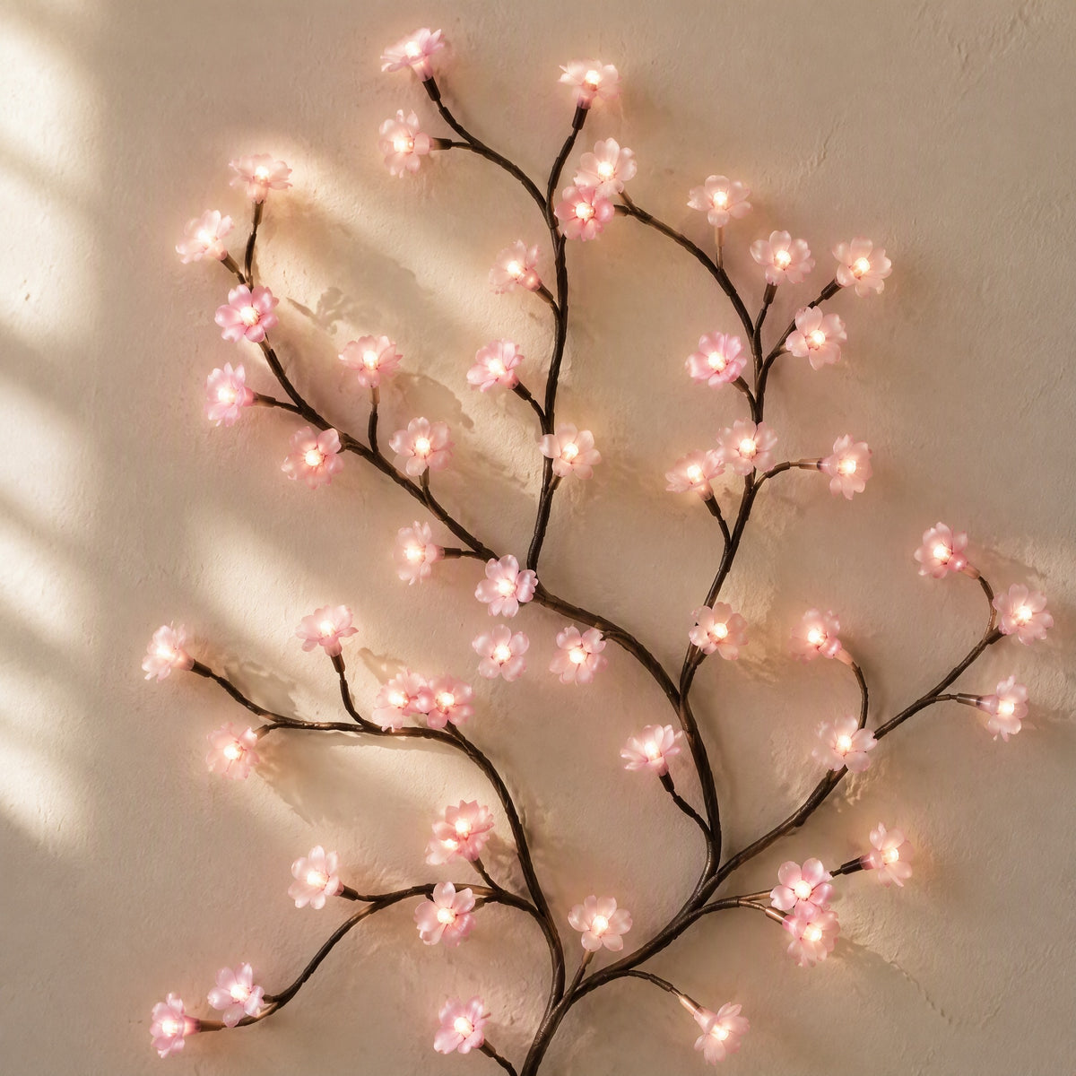 Petalvine™ Cherry Blossom Vine Light String, material and detail close-up