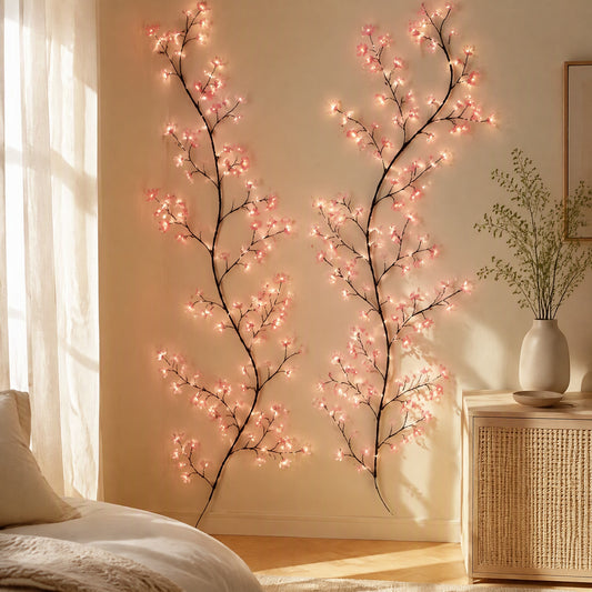 Petalvine™ Cherry Blossom Vine Light String in a calm home setting