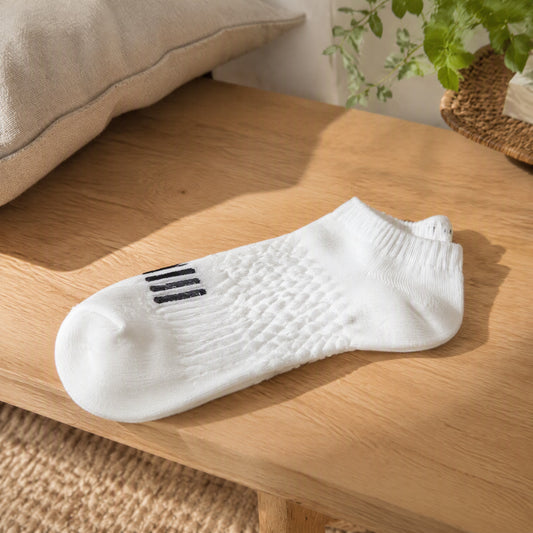 Softrun™ Polyester Cotton Sports Socks in a calm home setting