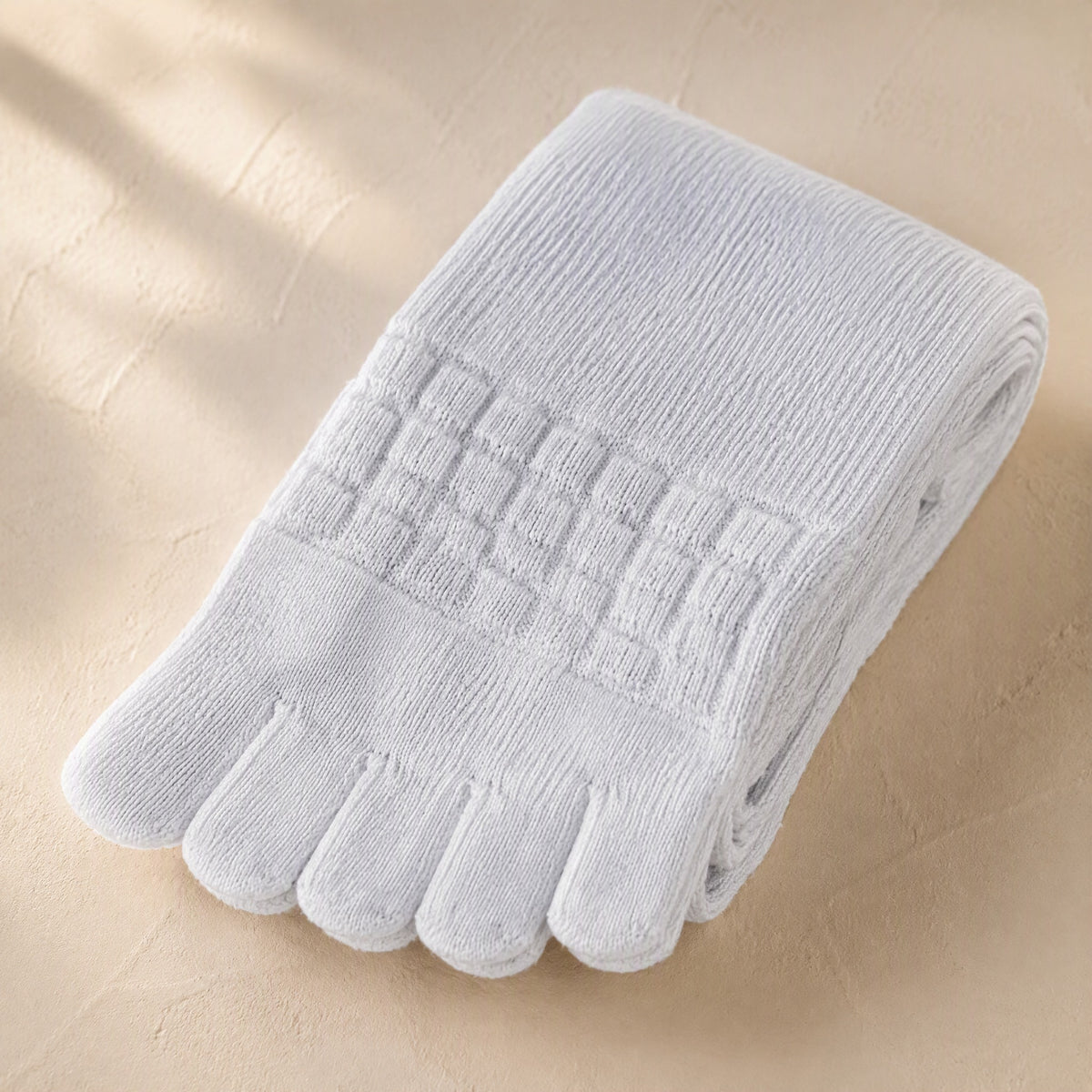 Toeweave™ Cotton Five-Toe Mid-Calf Socks, material and detail close-up