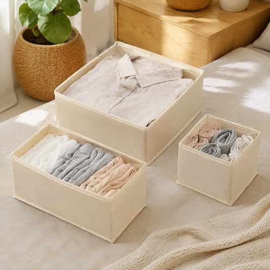 Fabricbin™ Non-Woven Fabric Drawer Storage Box in a calm home setting