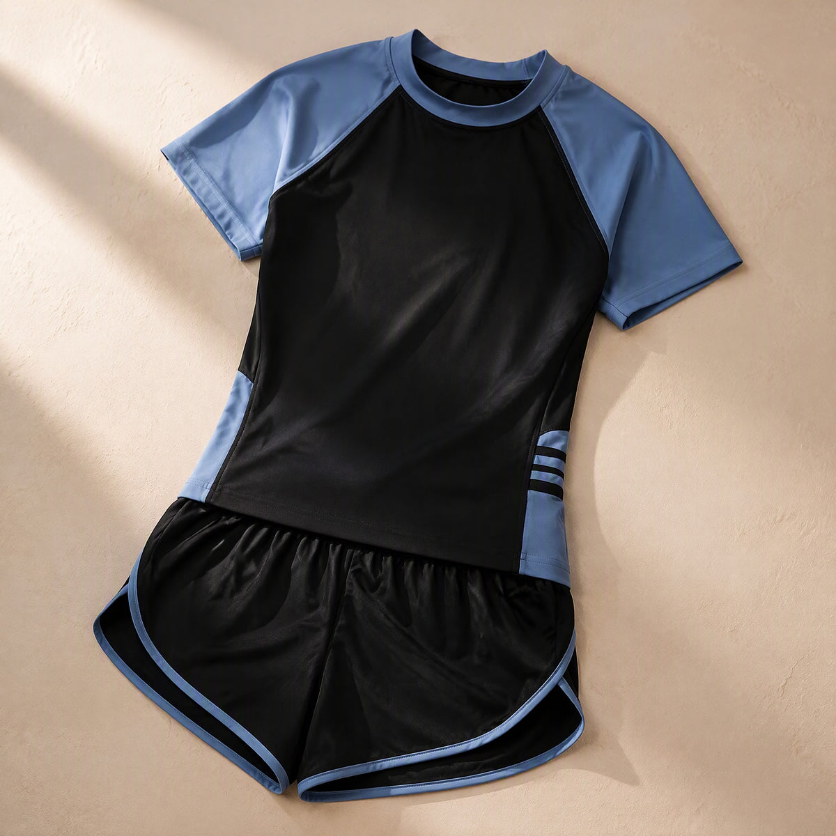Swimlight™ Women's Short Sleeve Swimsuit, material and detail close-up