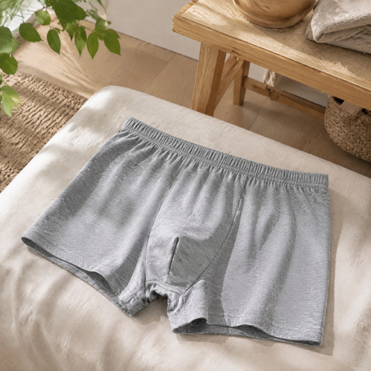 Pureknit™ Pure Cotton Men's Boxer Briefs in a calm home setting