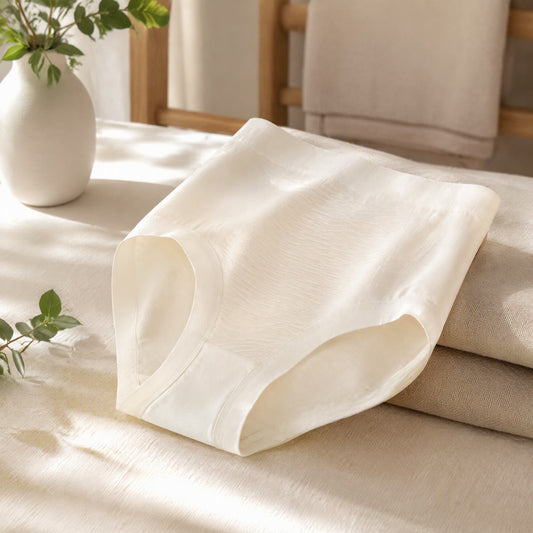 Flowhold™ Mid-Waist Menstrual Briefs With Cotton Crotch in a calm home setting
