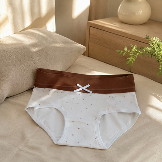 Pureweft™ Pure Cotton Mid-Waist Briefs in a calm home setting