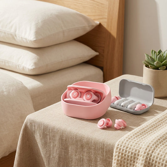 Dozefoam™ PVC Sponge Sleep Earplugs in a calm home setting