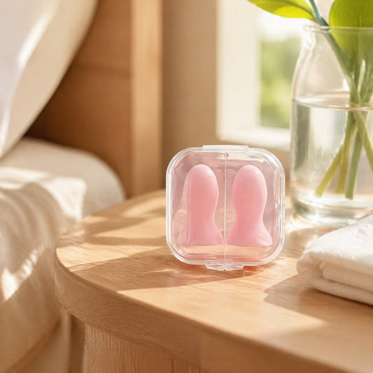 Quietbud™ Polyurethane Sleep Earplugs in a calm home setting