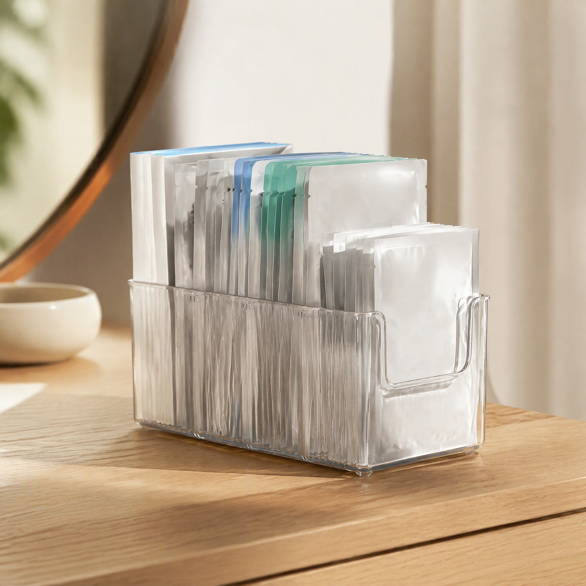 Sortspace™ Desktop Storage Box With Divisions, styled close view