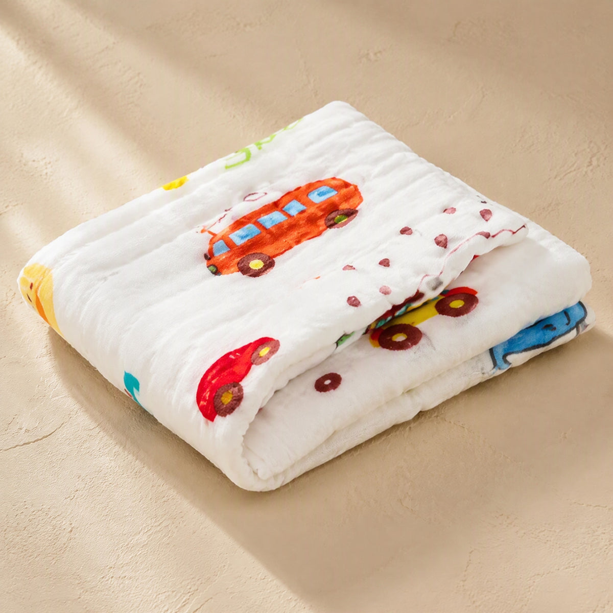 Gauzefold™ 6-Layer Cotton Gauze Square Towel, material and detail close-up