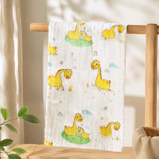 Gauzefold™ 6-Layer Cotton Gauze Square Towel in a calm home setting