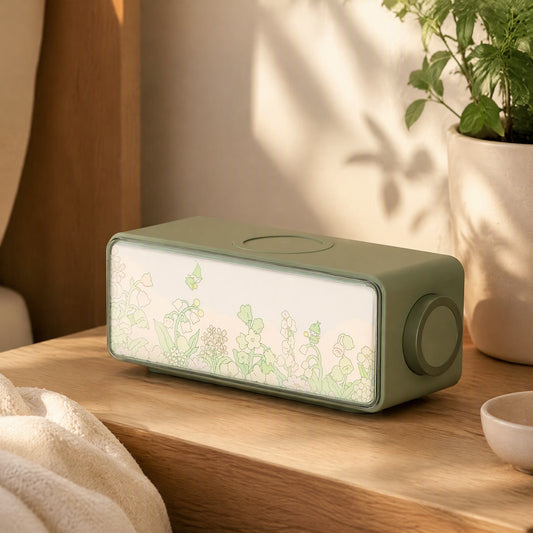 Glowhush™ White Noise Night Light Speaker in a calm home setting