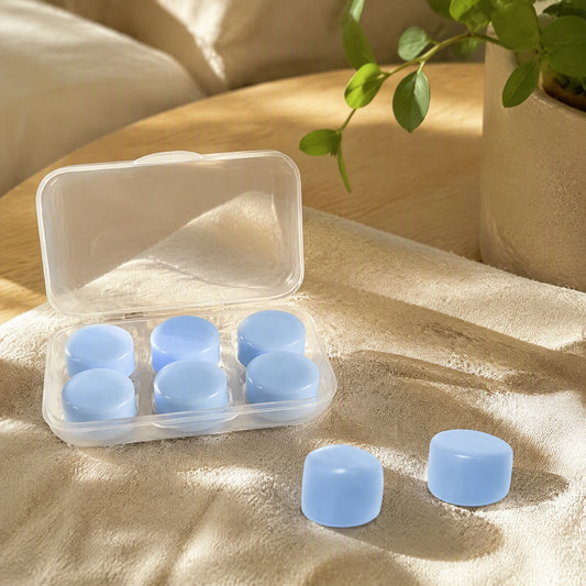 Sonicsoft™ Silicone Noise Reduction Earplugs in a calm home setting