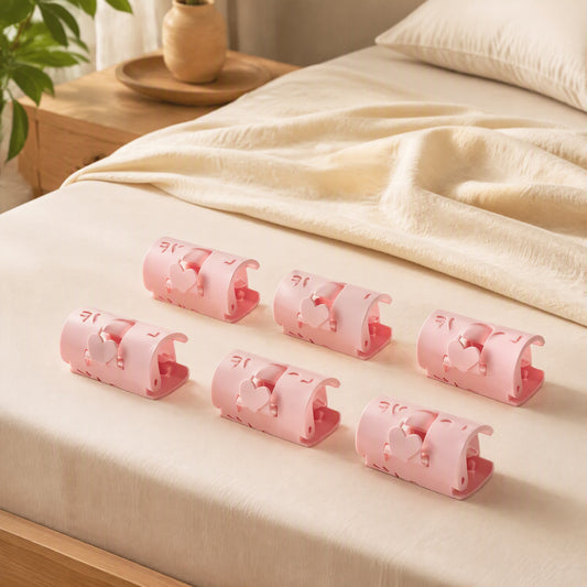 Bedtether™ Plastic Bed Sheet Clips, Adjustable 6-Pack in a calm home setting