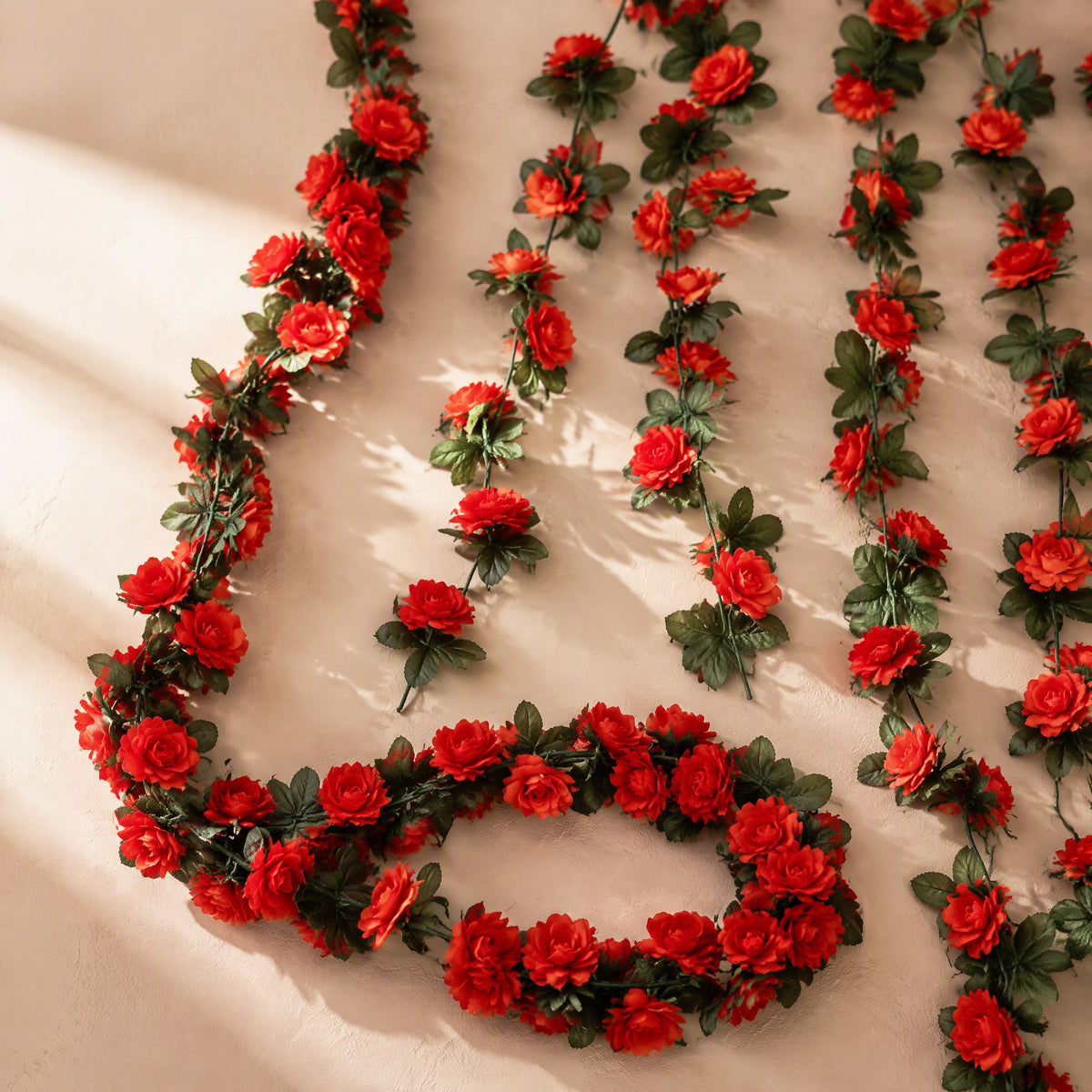 Rosetrail™ Artificial Rose Flower Vine Bouquet, material and detail close-up
