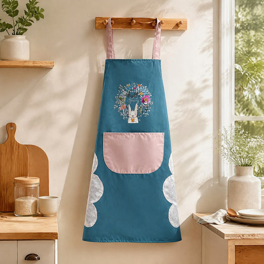 Wipeapron™ PVC Waterproof Kitchen Apron in a calm home setting