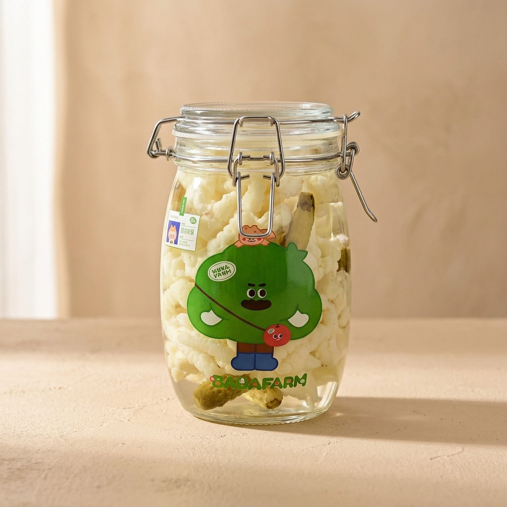 Ovalsafe™ Oval Glass Storage Jar, material and detail close-up