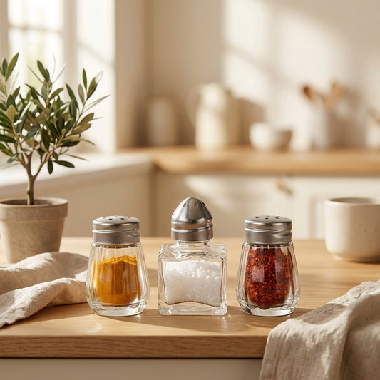 Spicepair™ Glass Seasoning Bottle Set in a calm home setting