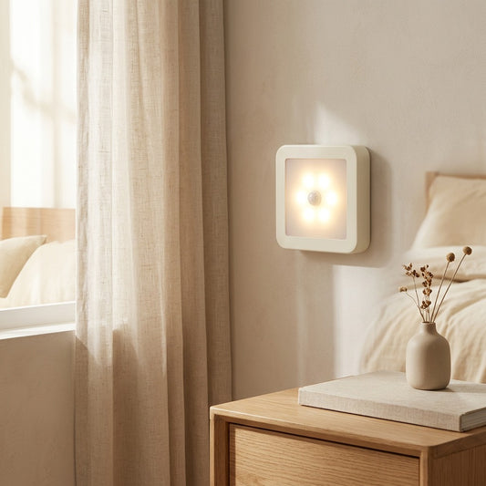 Sensesquare™ Square Human Body Sensor Night Light in a calm home setting
