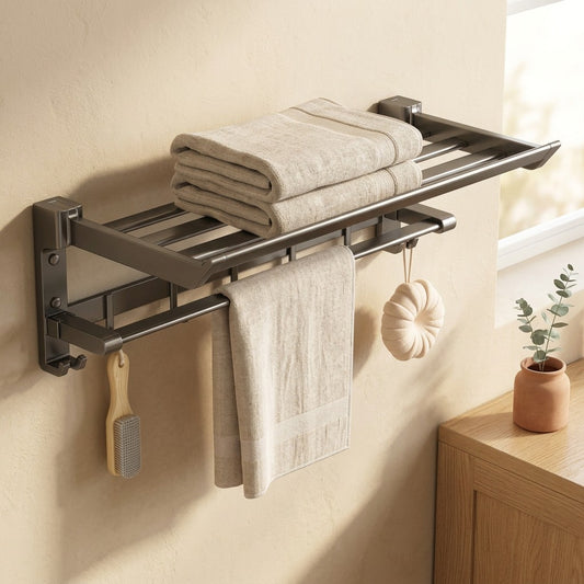 Bathspan™ Space Aluminum Bathroom Towel Rack in a calm home setting