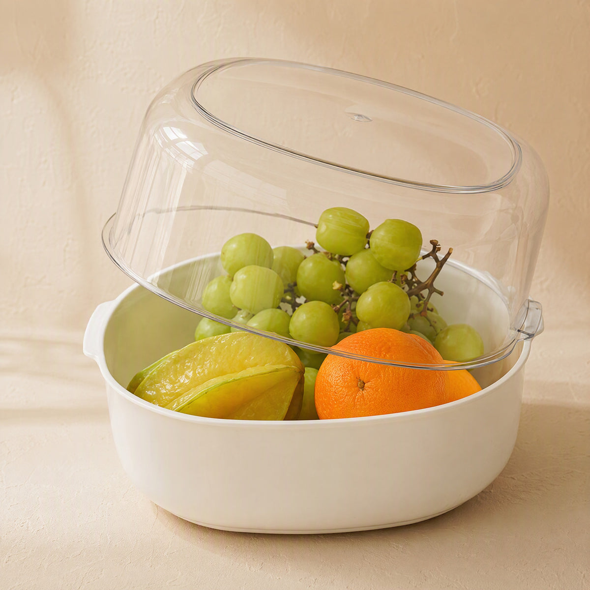 Dripnest™ PET And PP Fruit Drain Basket, material and detail close-up