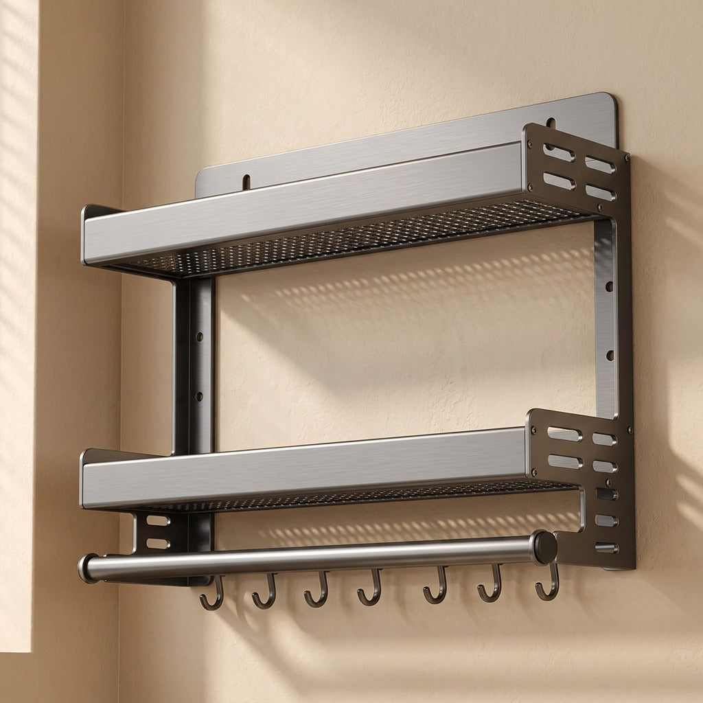 Spicetier™ Gun Gray Kitchen Seasoning Storage Rack, material and detail close-up