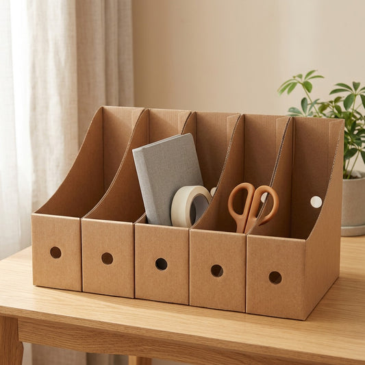 Paperloft™ Paper Desktop File Rack in a calm home setting