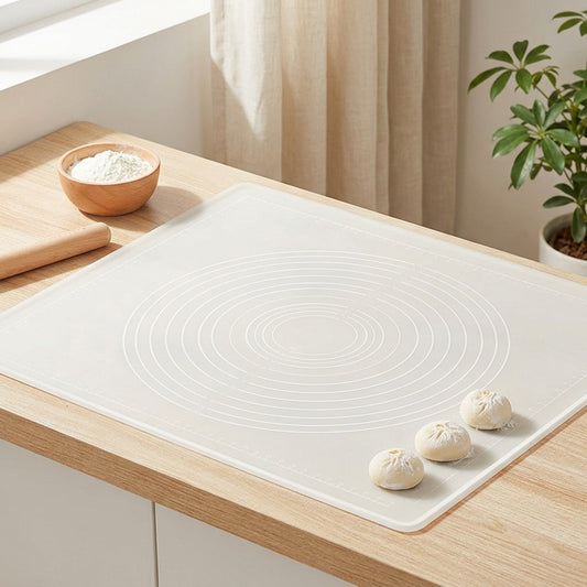 Doughmark™ Silicone Kneading Mat With Scale in a calm home setting