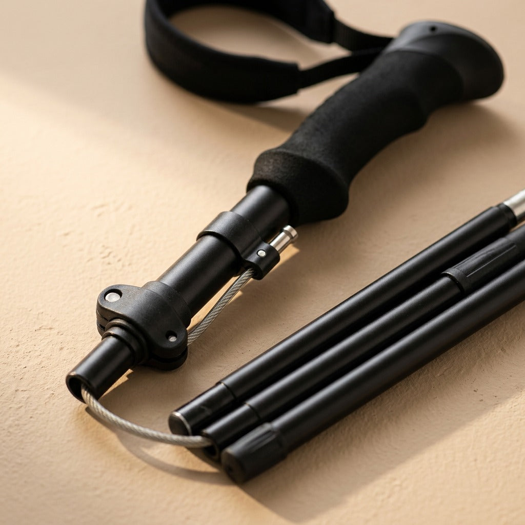Trailflex™ 7075 Aluminum Folding Trekking Pole, material and detail close-up