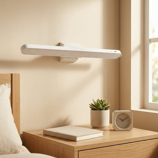Bedglimmer™ Rechargeable Touch Bedside Wall Lamp in a calm home setting