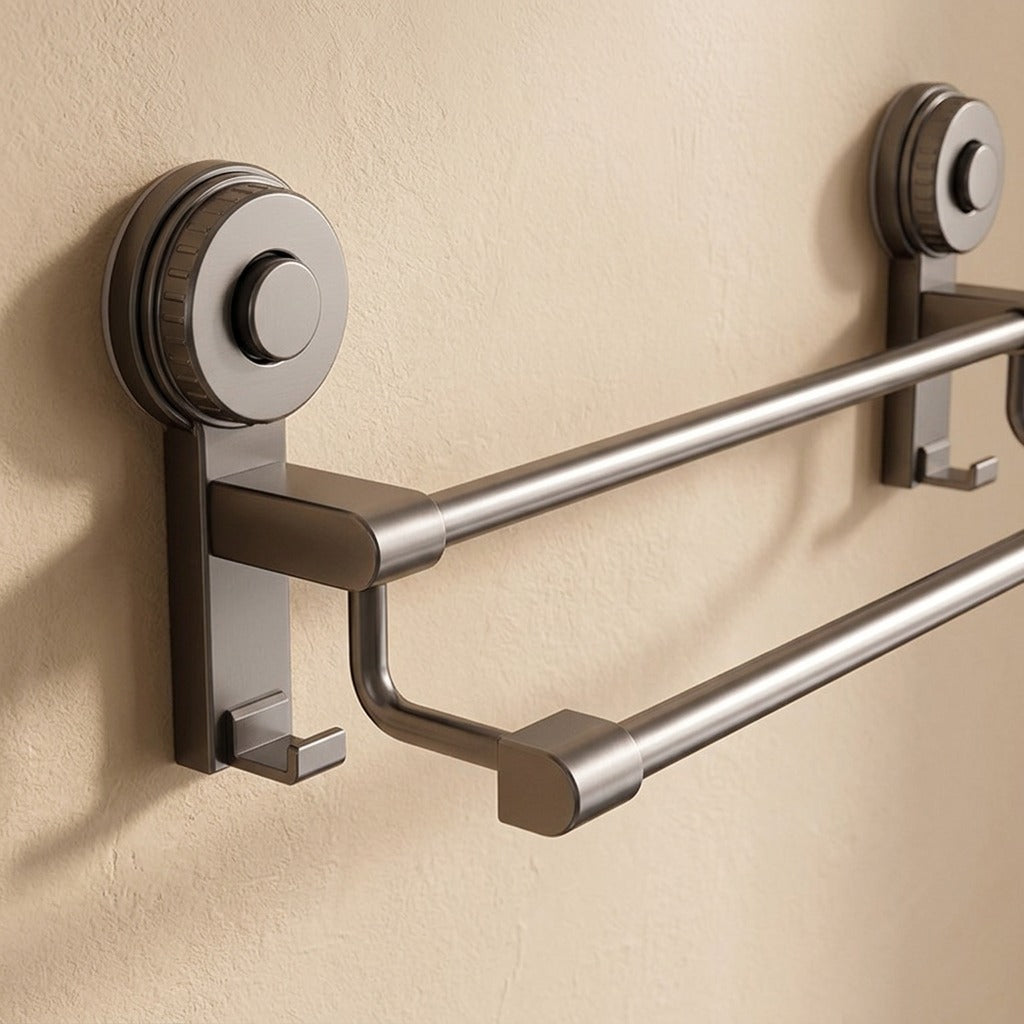 Clingrail™ Suction Cup Bathroom Towel Rack, material and detail close-up