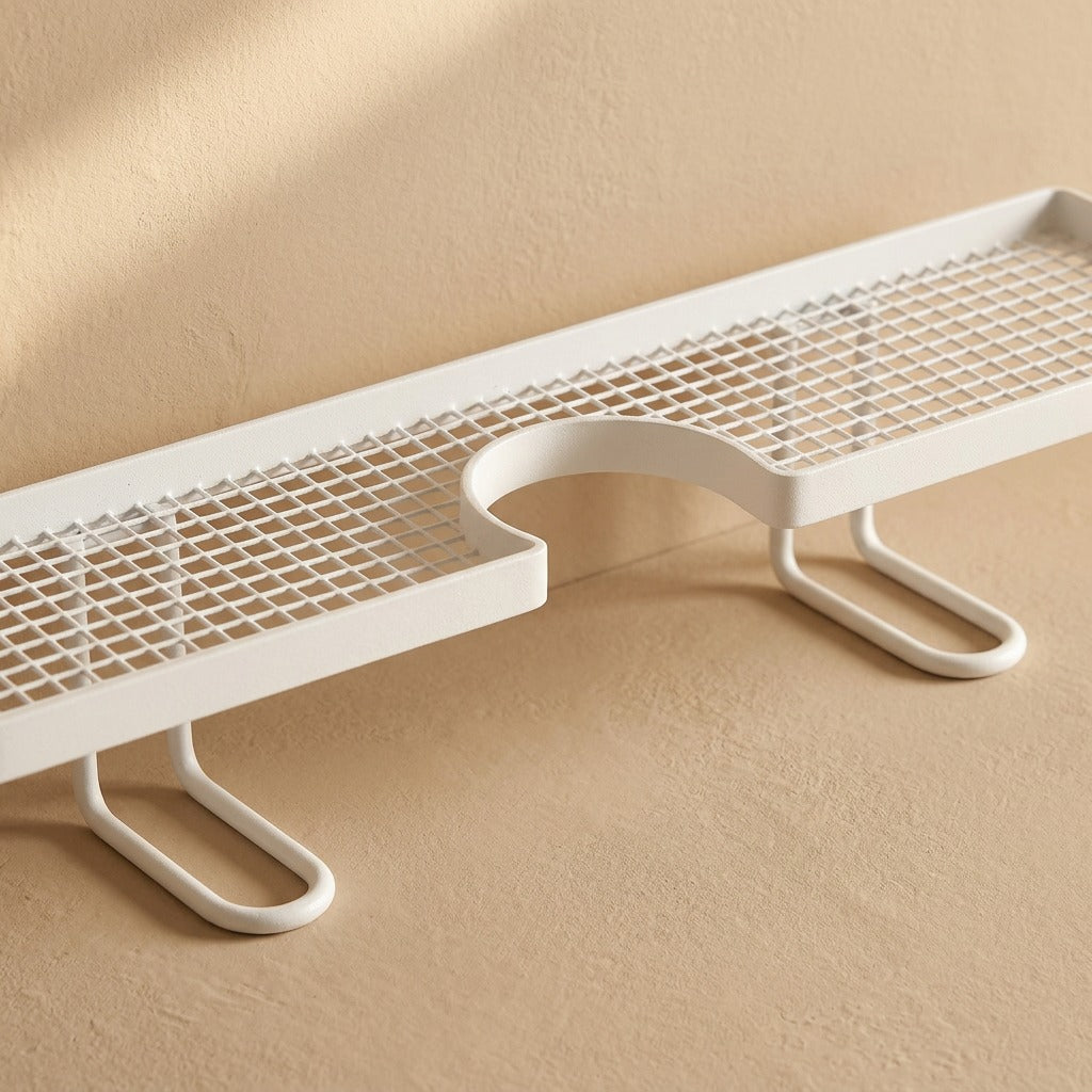Sinknest™ Iron Bathroom Sink Storage Rack, material and detail close-up
