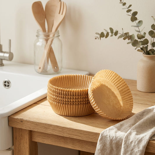 Panliner™ Air Fryer Paper Liners in a calm home setting