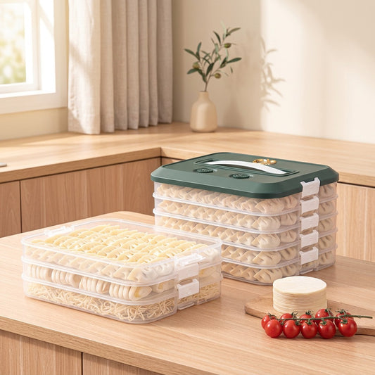 Doughkeeper™ PP Dumpling Storage Box in a calm home setting