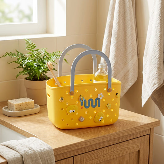 Bathwoven™ PP Bath Storage Basket in a calm home setting