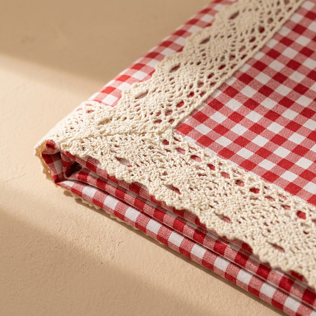 Lacefield™ Polyester Lace Picnic Mat, material and detail close-up
