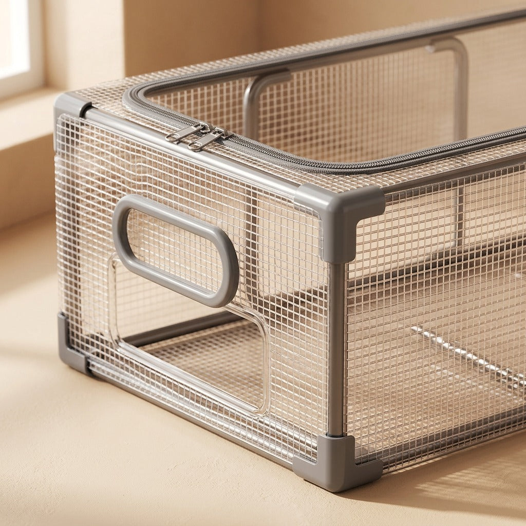 Shoeview™ Transparent Shoe Storage Box, material and detail close-up