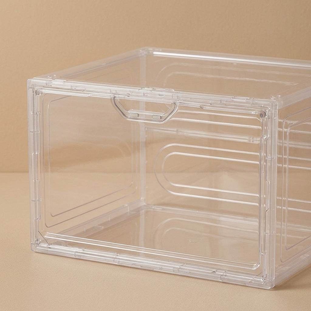 Pairpeek™ Transparent Plastic Shoe Storage Box, material and detail close-up