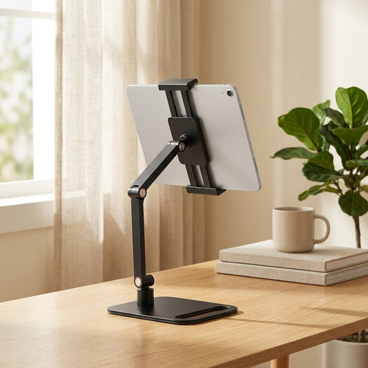 Tabtilt™ Folding Aluminum Alloy Tablet Stand in a calm home setting