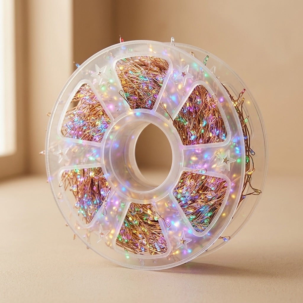 Coppergleam™ LED Copper Wire Christmas Light String, material and detail close-up