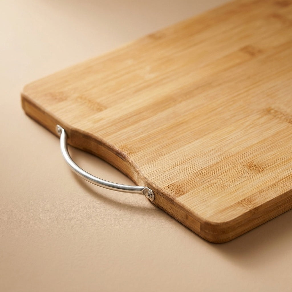 Squarechop™ Square Bamboo Cutting Board, material and detail close-up