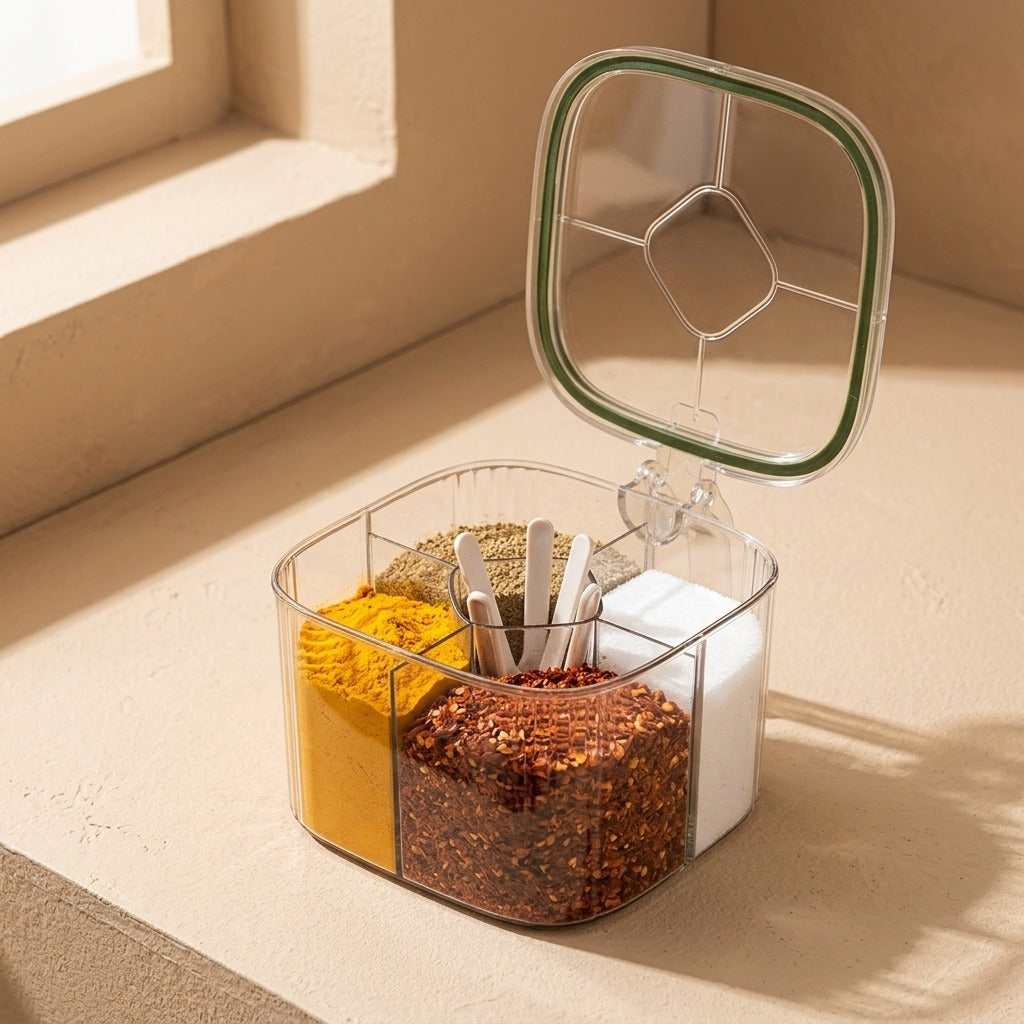 Spicegrid™ Plastic Multi-Grid Seasoning Jar, material and detail close-up