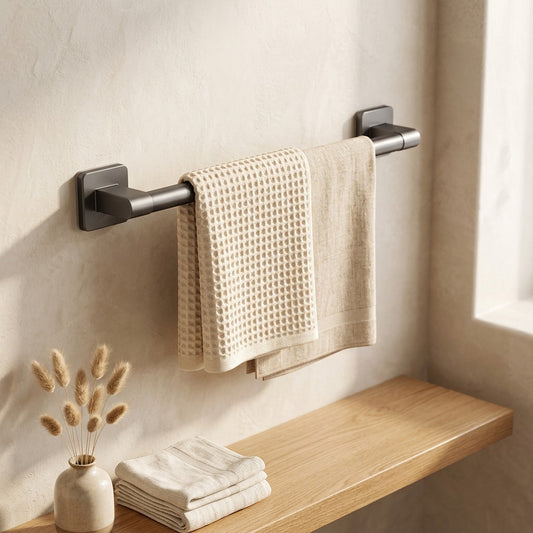 Rackstick™ No-Drill Bathroom Towel Rack in a calm home setting