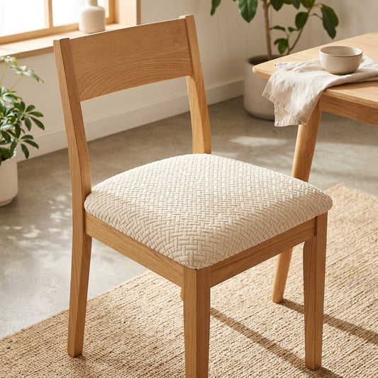 Seatloom™ T-Shaped Jacquard Chair Cover in a calm home setting