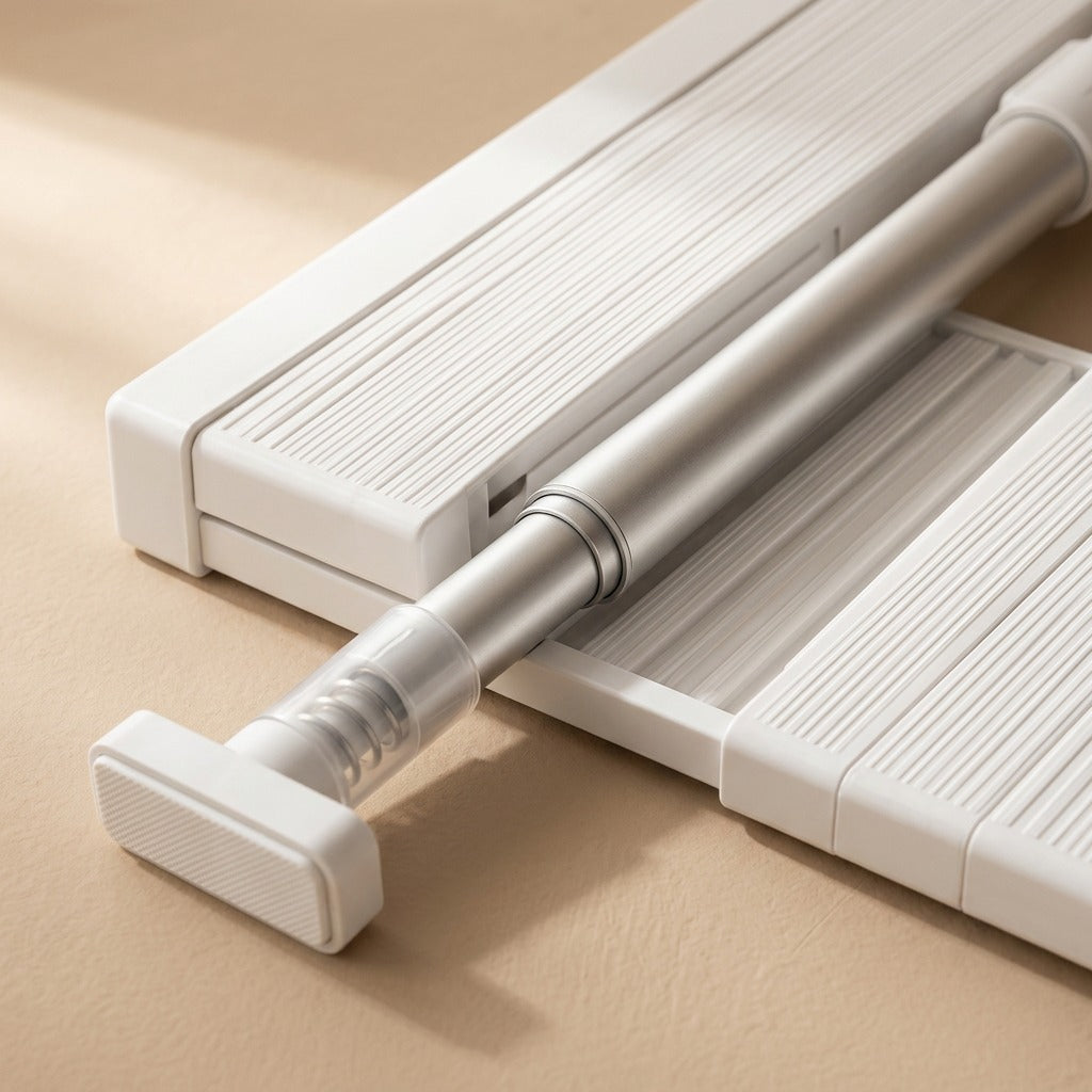 Risehold™ Telescopic Storage Rack, material and detail close-up