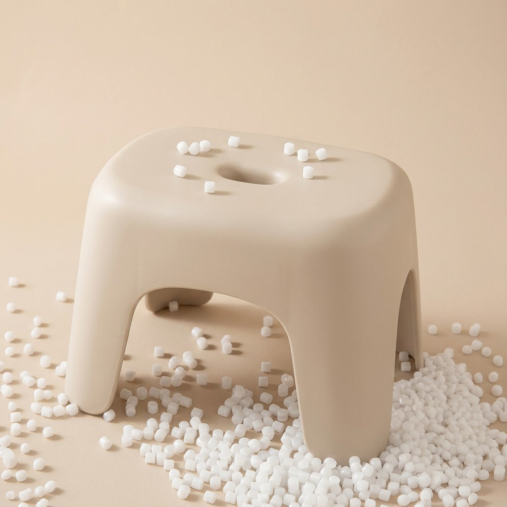 Playstool™ Plastic Children’s Living Room Stool, material and detail close-up