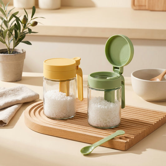 Spiceglint™ Glass Seasoning Jar in a calm home setting