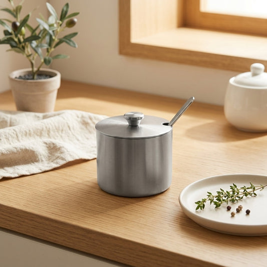 Spicesteel™ Stainless Steel Seasoning Jar in a calm home setting